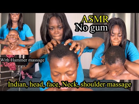 ASMR ✨No gum Indian Tok sen, face, head , neck & shoulder head scratch massage will put you to sleep