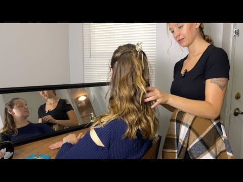 Tingly Hair Curling & styling ASMR | Soft Spoken Salon Roleplay with Model Courtney – Part 1 of 2