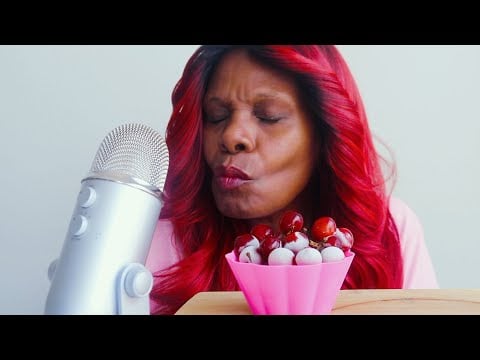 ASMR SWEET Frozen Grapes Eating Sounds