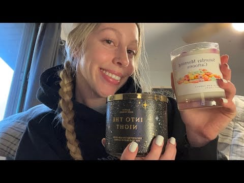 ASMR my candle collection 🕯️| glass tapping, lid sounds & more!
