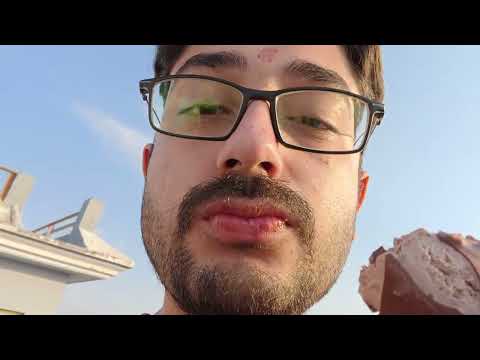 Outdoor eating Ice Cream Mukbang ASMR (Attempt) 