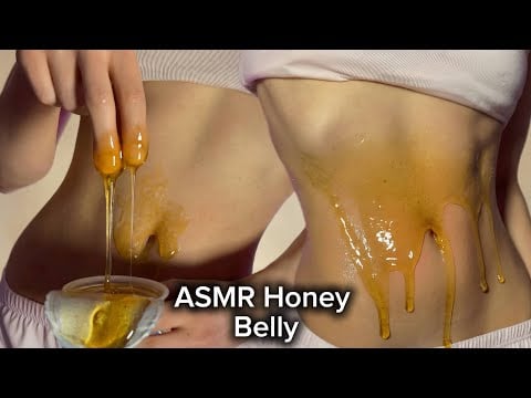 [4K USA] ASMR Honey on My Belly 🍯 (slow dripping, rubbing, sticky sounds)