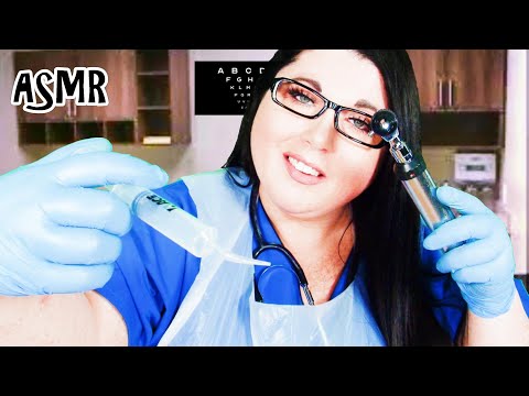 ASMR Ear Cleaning & Ear Exam Medical Roleplay (Gloves, Plastic Apron, Otoscope, Fizzy Sounds)