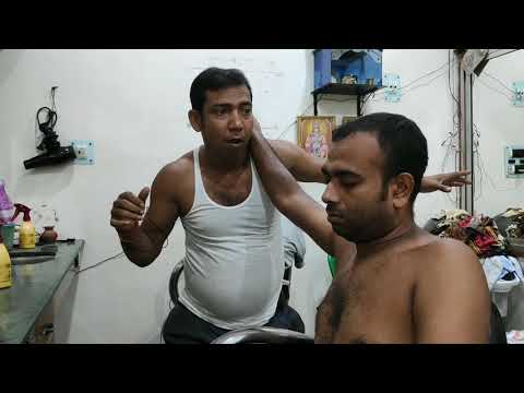 Awesome powerful Asim barber Head and upper body massage | Neck and body cracking ASMR