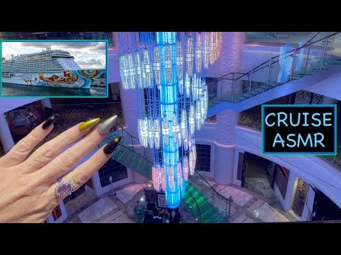 ASMR Gum Chewing Cruise Ship Walk Through | Whispered Voice Over & Tapping