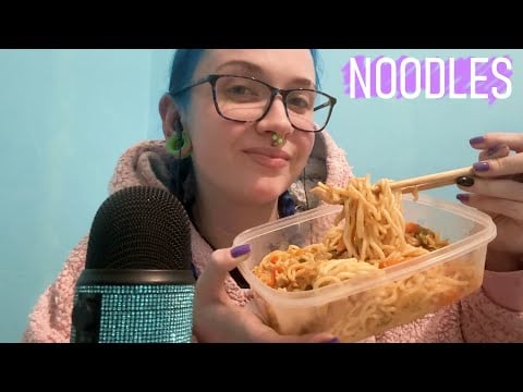 ASMR Eating Chicken & Prawn Satay Noodles 🍤