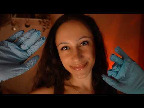 ASMR wlw girl gives you a tingly glove facial examination 