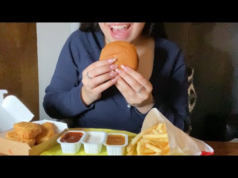 MCDONALD’S ASMR/ NO TALKING/ CHICKEN NUGGETS/FRENCH FRIES/ CHEESEBURGER🍽🍔