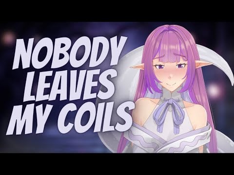 Possessive lamia queen traps you in her coils (F4A) [ASMR] [Coiling] [Ear blowing] [Hairplay]