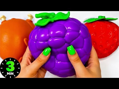 JUMBO Squishies for 3 Minutes Straight! 🍗🍇🍓 Satisfying ASMR Sounds for Relaxation