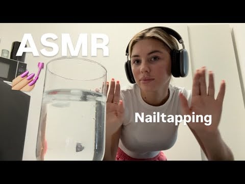 ASMR Satisfying Nail Tapping on Glass Vase Filled With Water for Deep Tingles 💧✨ [Germany]