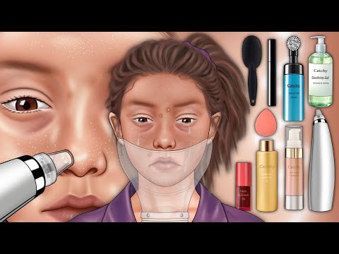 Healing through self care, Relaxing Skincare and Soft Makeup ASMR, Satisfying ASMR animation