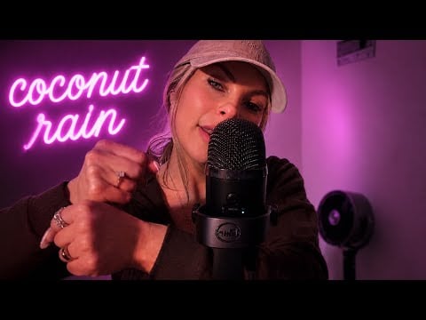 ASMR COCONUT RAIN TRIGGER 🥥🌧️ CLICKY WHISPER & RELAXING SOUNDS FOR SLEEP