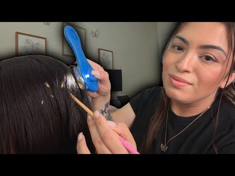 ASMR| Girl in the back of the class removes lice🪳from your hair- searching & popping sounds