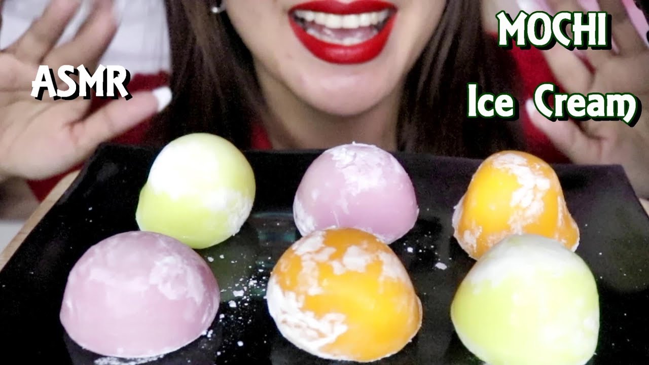 ASMR Dessert Mochi Ice Cream Real Sound Eating No Talking