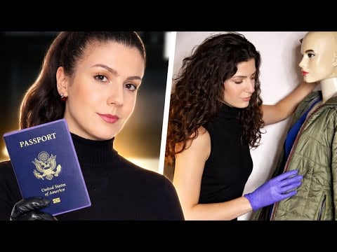 ASMR | INSPEÇÃO DE CORPO E BAGAGEM NO AEROPORTO 