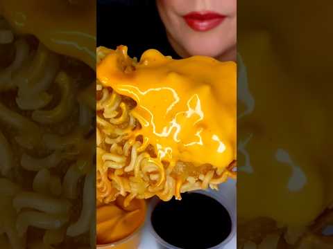 KOREAN RAMEN CORN DOG #asmr #ramen #korean #food #eating #holidaysonshorts