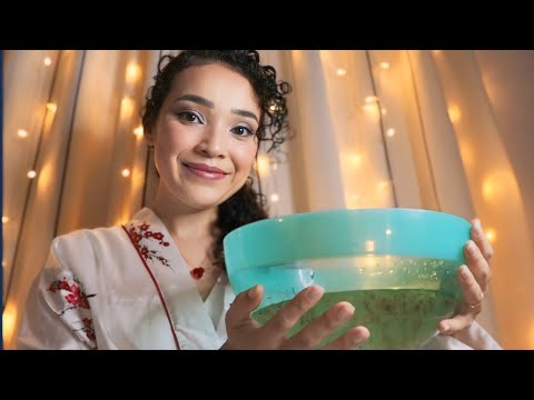 ASMR SPA Japonês ♨️ Massagem: cabeça, rosto e pés