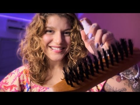 [ASMR] Fazendo cachos no seu cabelo 💕✨
