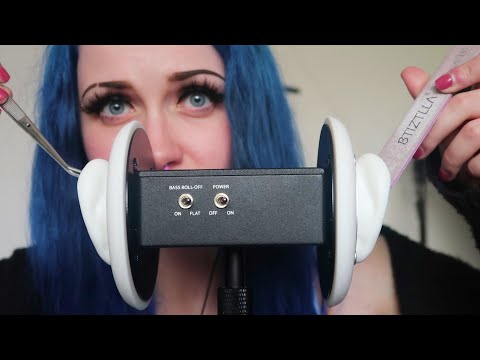 ASMR EAR DIGGING (BINAURAL TOOL SCRAPING, NAIL FILE, COTTON PAD & MORE) 😴