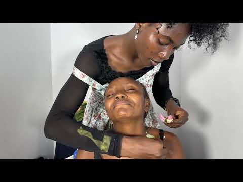ASMR BACK AND SHOULDER MASSAGE WITH AVOCADO FAST AND AGGRESSIVE MASSAGE, FACE MASSAGE