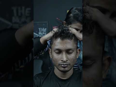 Lady Barber Doing Heavy Oil Comb Massage ASMR #shorts