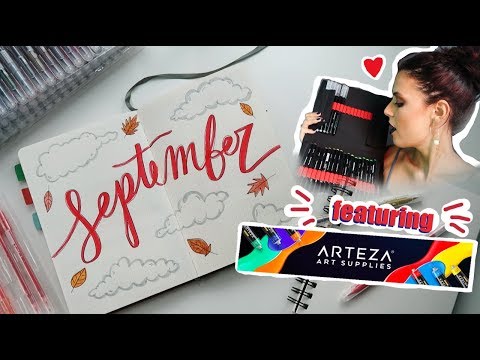 ASMR | September 2019 | Plan With Me! (Relaxing Bullet Journal Design)