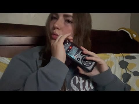 Tascam Mic rubbing & gripping stuff, mouthsounds~not weird~ ASMR 