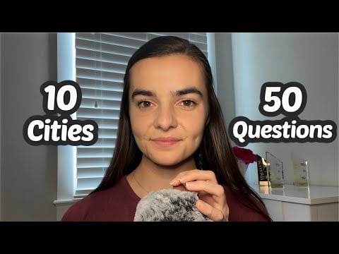 ASMR 50 Multiple Choice Trivia Questions About 10 Different Cities | How Many Can You Get?