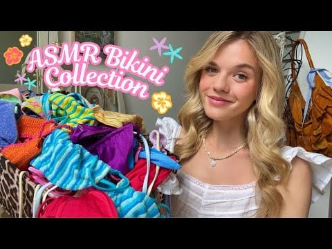 ASMR My Bikini Collection 🥥🐬🌴 (try on + over explaining)