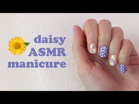 Daisies and Polkadots! Spring Gel Nail Tutorial (ASMR soft spoken)