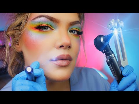 ASMR Next Level Eye, Ear, Cranial Nerve Exam, Otoscope, Light, Binaural AF Hearing Vision Test