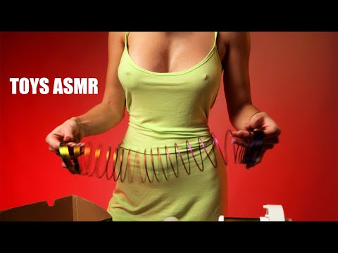 [toy asmr]  ASMR Satisfying with Unboxing slinky, alien | No talking Review Toys with Mia