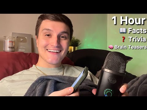 ASMR | 1 HOUR of Relaxing Facts, Hard Trivia, and Fun Brain Teasers 😴 (lots of whispering)