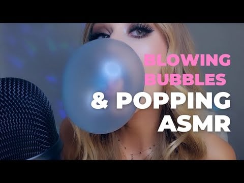 ASMR *Highly Requested* Blowing Bubbles, Popping, Gum Chewing (lipgloss, kissing sounds) 💋✨️
