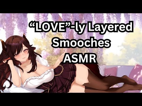 I love you, Smooches, And Brown Noise with Thunder- [ASMR]