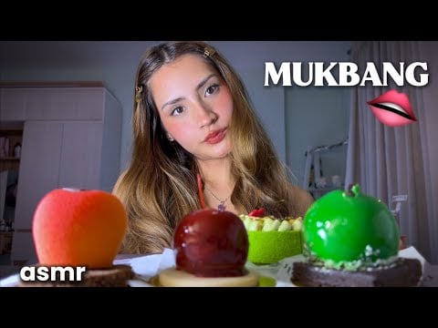 ASMR MUKBANG Super 👄 PROBANDO POSTRES LUJOSOS 🍑