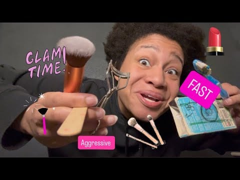 ASMR - Chaotic Fast & Aggresive Makeup