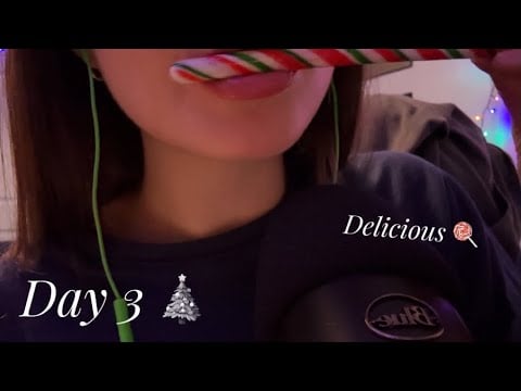 Irresistible Candy Cane Noms ASMR 🍬 | Tingly Mouth Sounds 
