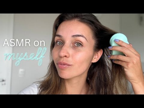 ASMR on Myself 🤍 | hair and face brushing