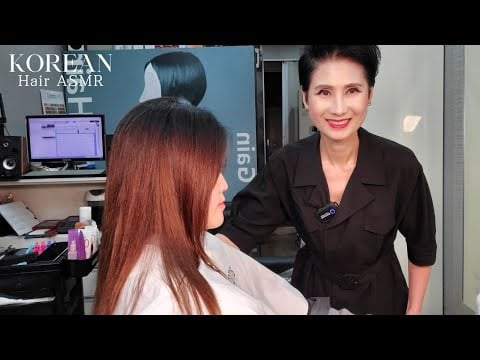 미용실 ASMR 탈색모 #매직스트레이트 매끄럽고 부드럽게~Bleached hair #MagicStraight. Smooth and smooth