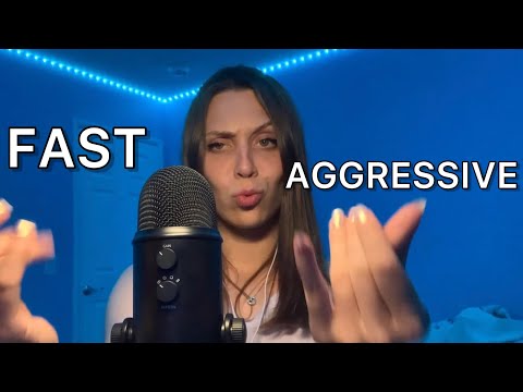 ASMR/FastAndAggressive. Microphone gripping, hand sounds, mouth sounds, visuals, personal attention