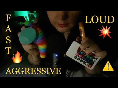 🇮🇹🇺🇸ASMR | Fast aggressive loud, scratching, tapping, crinkling stuff and mic, lot of triggers!