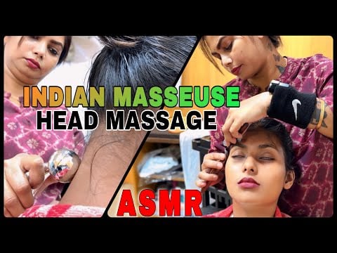ASMR | NECK FOREHEAD & FACE MASSAGE WITH GENTLE TOUCHES | Sleep Treatment By Indian Masseuse