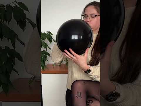 Blowing Black Balloon. #asmr #balloon #ballongame