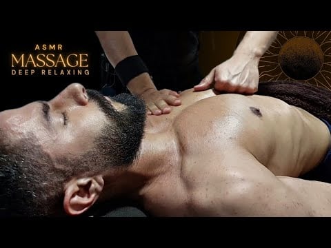 ASMR Bodybuilder Massage / Back & Neck & Chest Massage / No Talking
