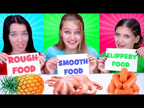 ASMR Smooth Food, Rough Food or Slippery Food Challenge By LiLiBu