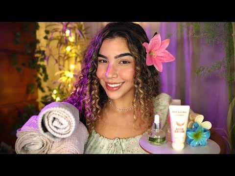 ASMR 🌺🌴 Tropical Resort SPA Roleplay (skin care, massagem, atenção pessoal…)