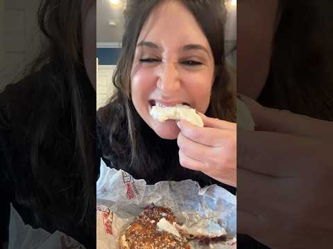 ASMR Eating a “Flagel” Bagel and Cream Cheese