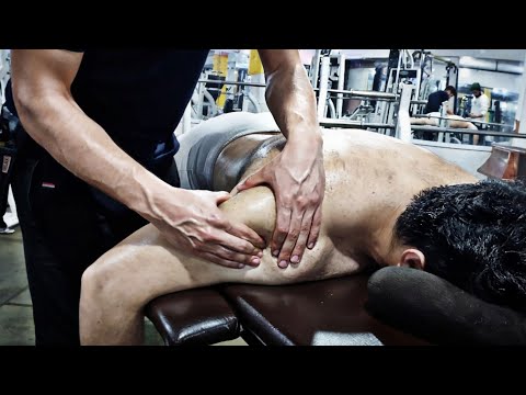 ASMR Shoulder Massage For Bodybuilder Athlete In Gym